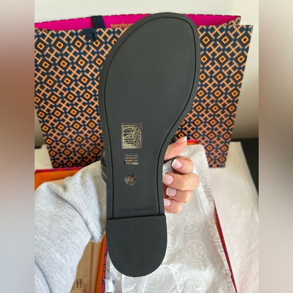 Tory Burch Miller Printed Patent Sandal Cat Portrait Size 9 - Picture 11 of 11